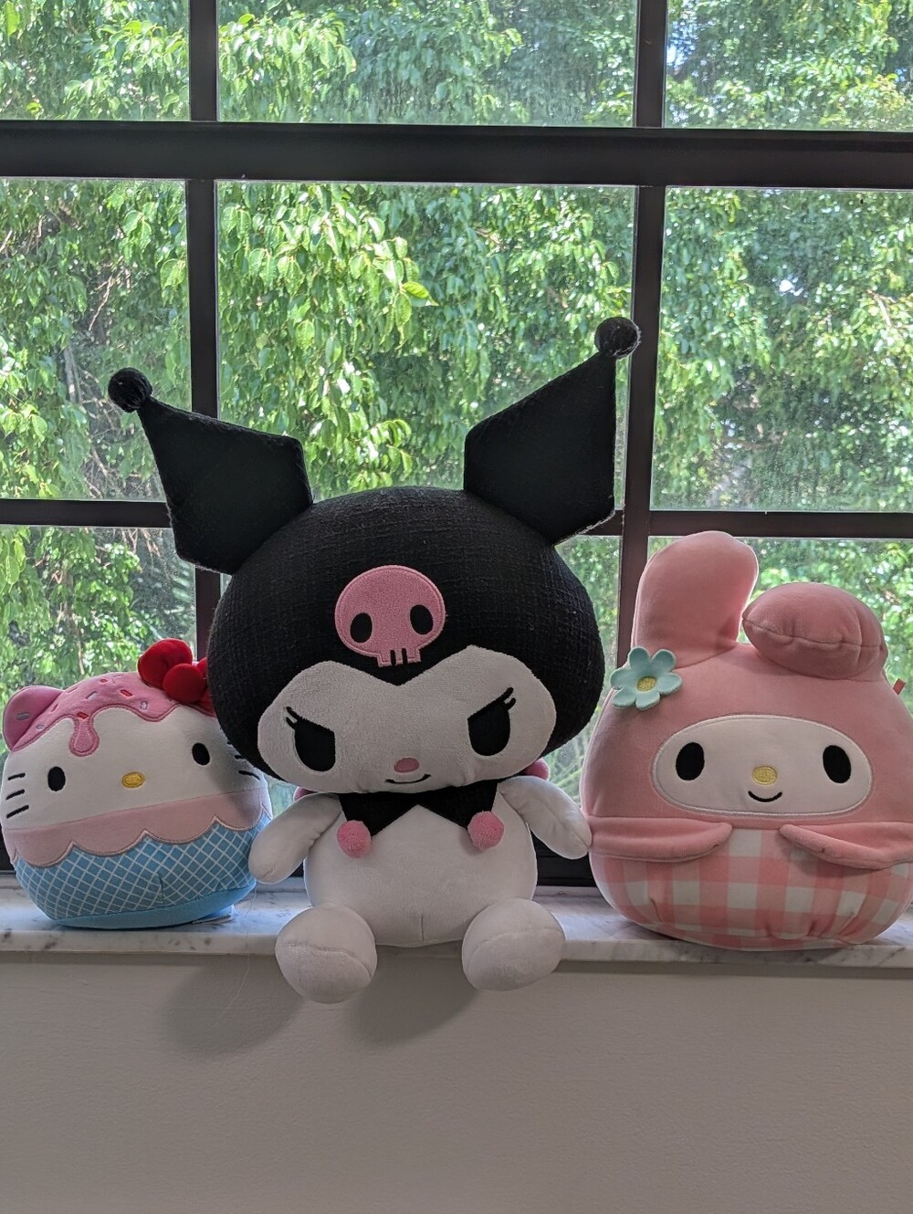 Sanrio Plush Trio - Kuromi Plush with Hello Kitty & My Melody Squishmallows